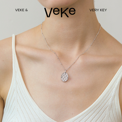 VEKE「菠萝」项链小众个性时尚简约几何高级感吊坠NC16543A