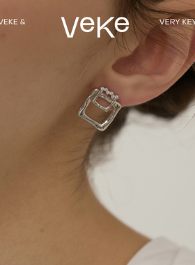 VEKE「银绫」925银针轻奢耳环小众时尚耳饰耳钉SE19555A