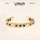 VEKE彩色锆石轻奢复古小众原创设计镯子饰品礼盒套装 手镯女