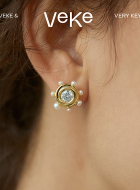 VEKE「卷」925银针耳环女小众高级感耳饰气质耳钉SE18219A