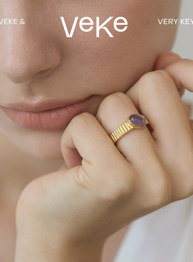 VEKE「月玫瑰」戒指复古小众指环精致时尚指环SR14335B