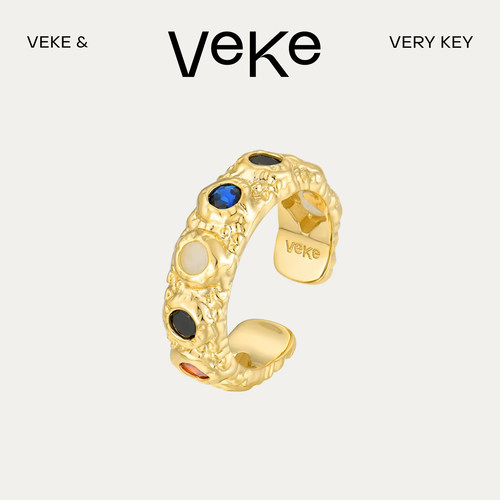 VEKE「鎏星」奢华气质复古戒指古着轻奢简约戒指女SR18575A