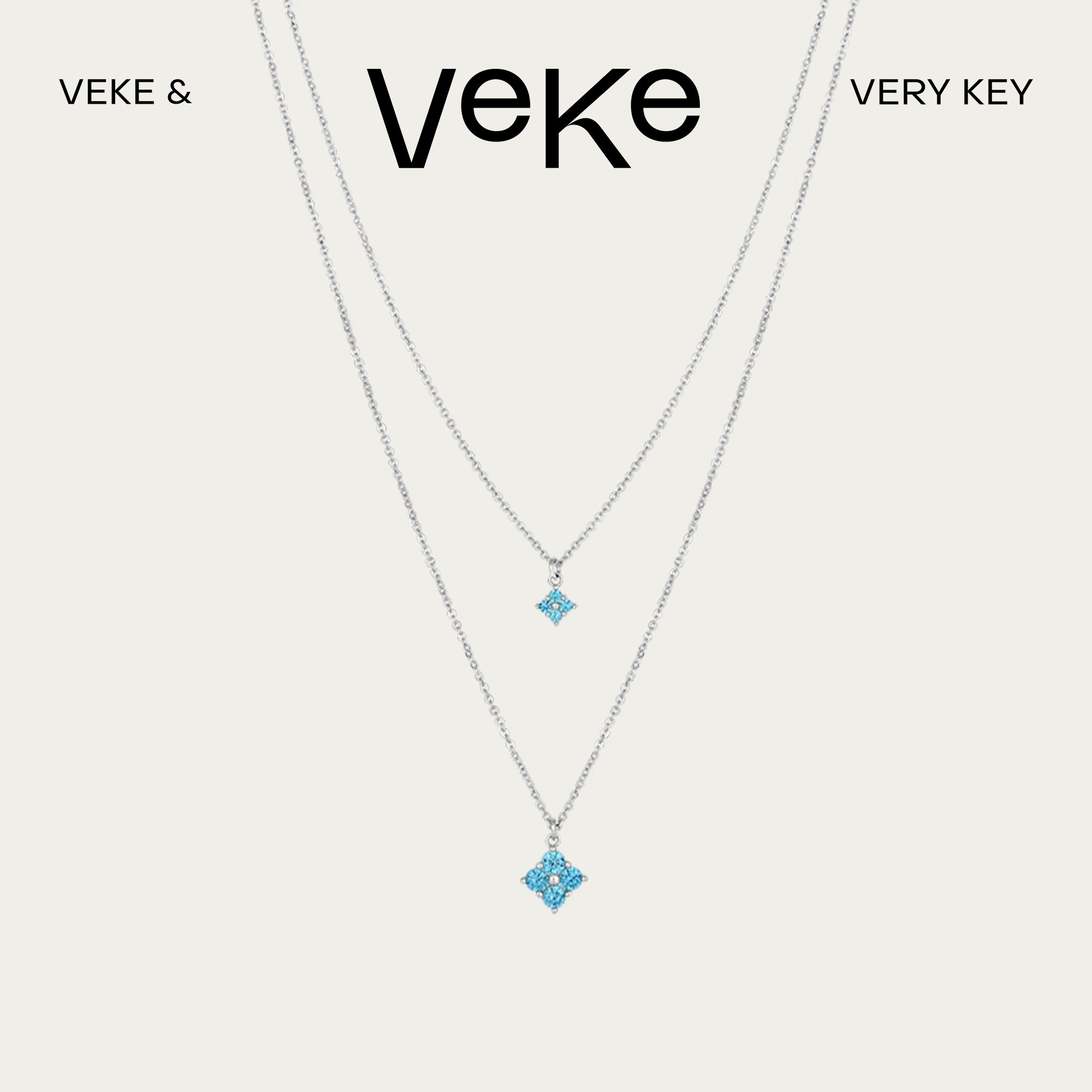 VEKE「晚风漪」项链女轻奢小众设计叠戴银链新年款生日礼物送女友