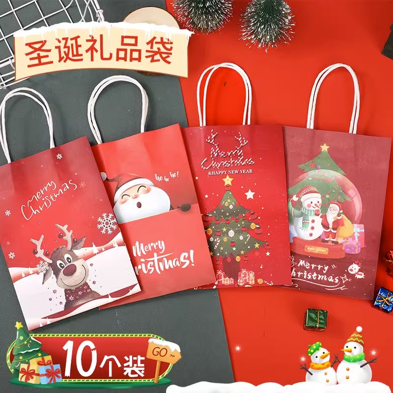 大容量圣诞节礼品袋 圣诞老人礼物袋 礼品包装袋手拎纸袋糖果礼袋