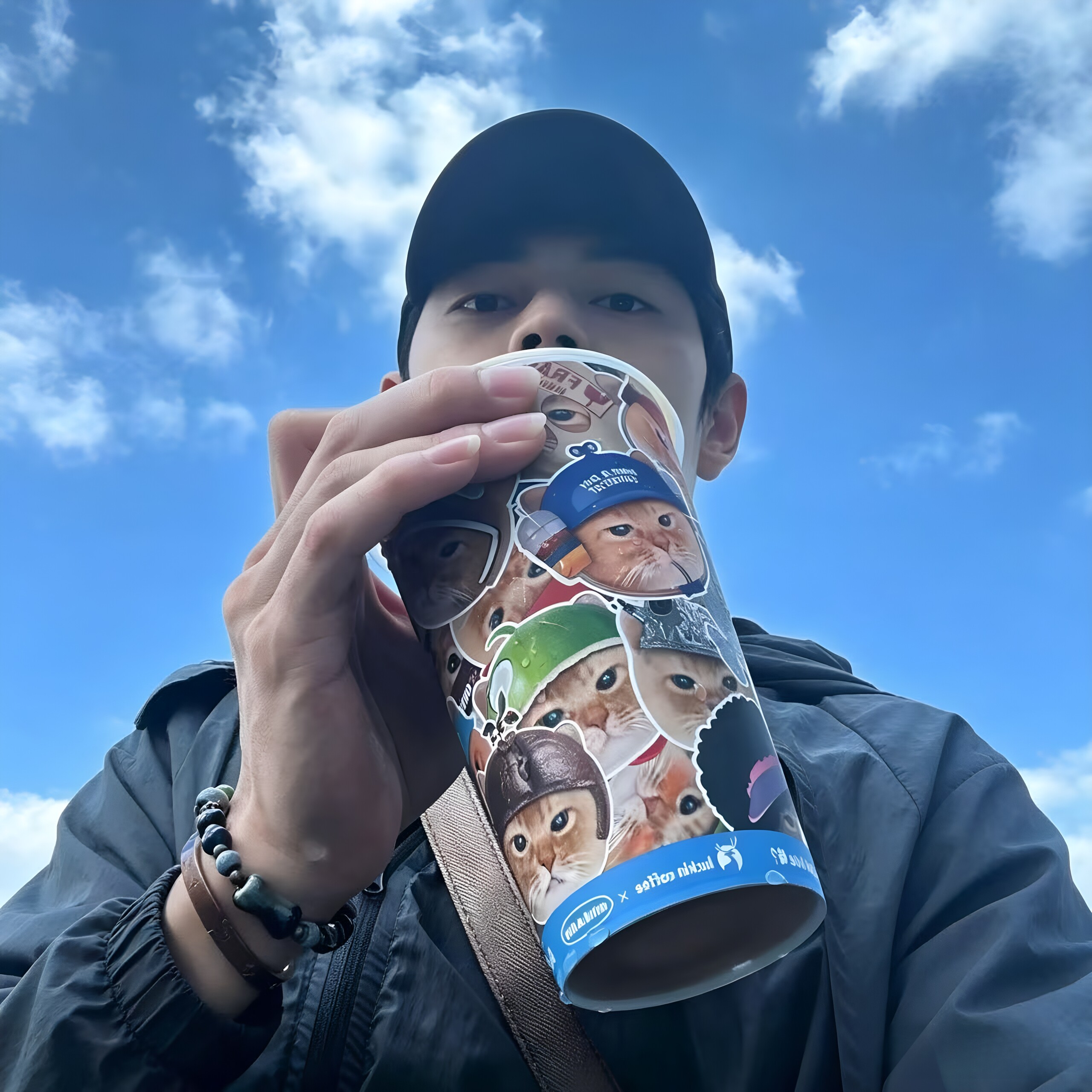 瑞幸联名猫猫PP杯diy改造材料包图片