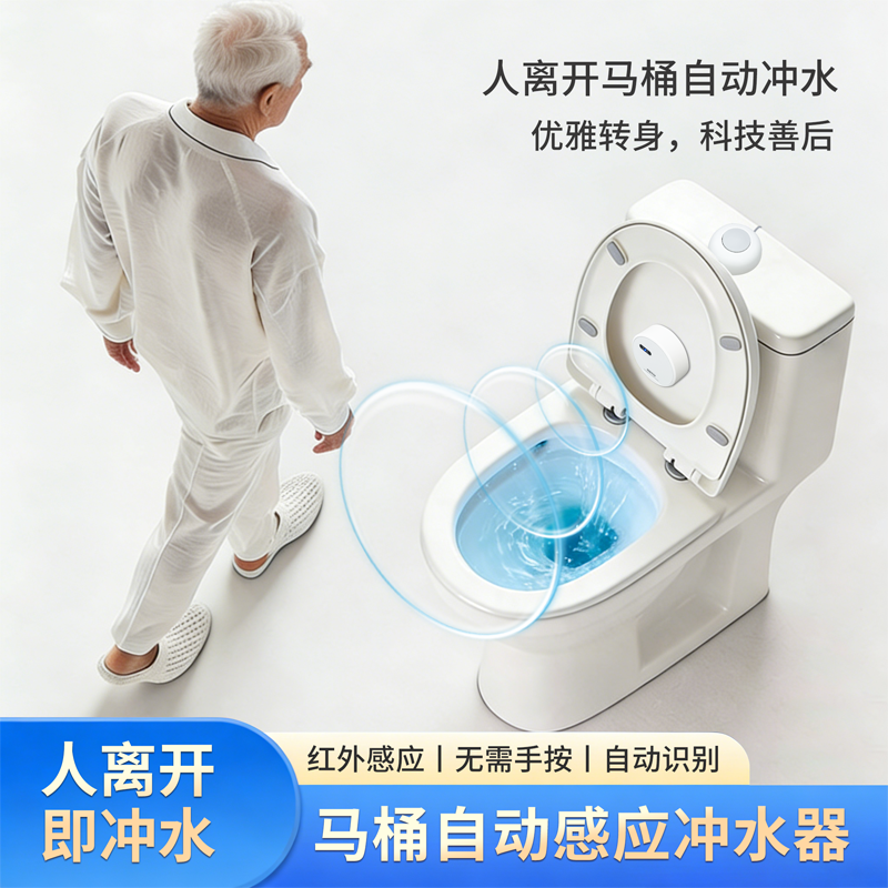 马桶自动感应冲水器智能红外免接触感应器厕所马桶改装自动冲水