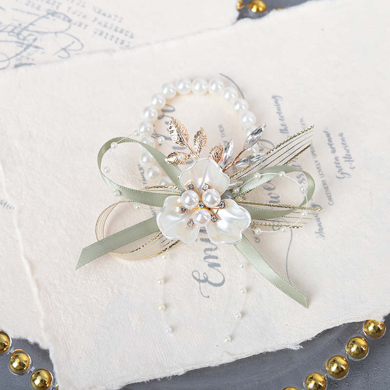 韩式小清新手腕花伴娘团手花