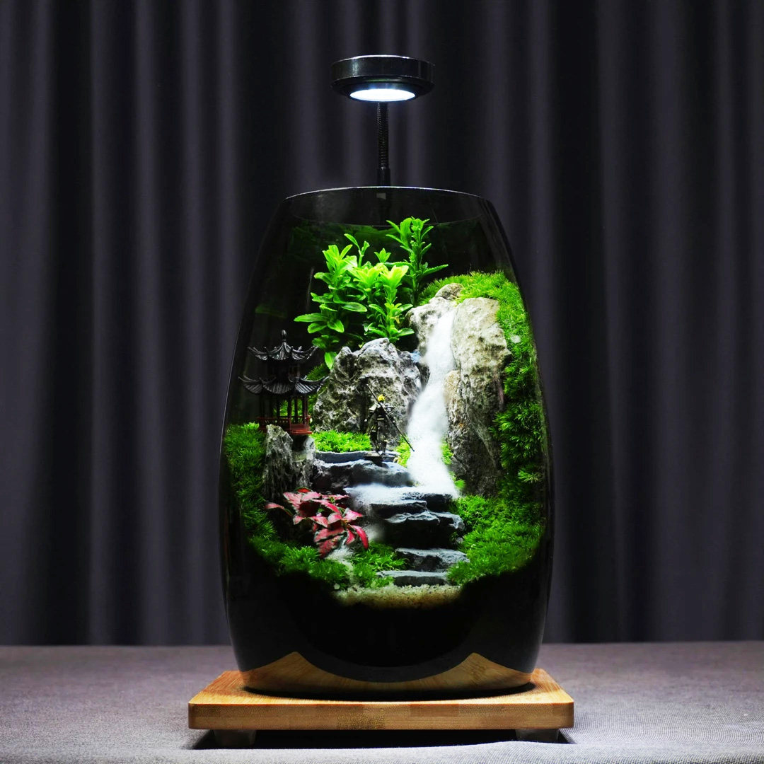 【庐山瀑布】创意桌面苔藓微景观生态瓶步步高升盆栽摆件办公室