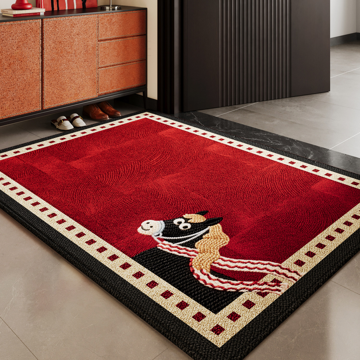 马年红色入户门地垫2026新款进门口脚垫玄关防滑门垫可裁剪脚踏垫,居家布艺,入户地垫,淘宝优惠券,粉丝福利购,淘宝优惠卷