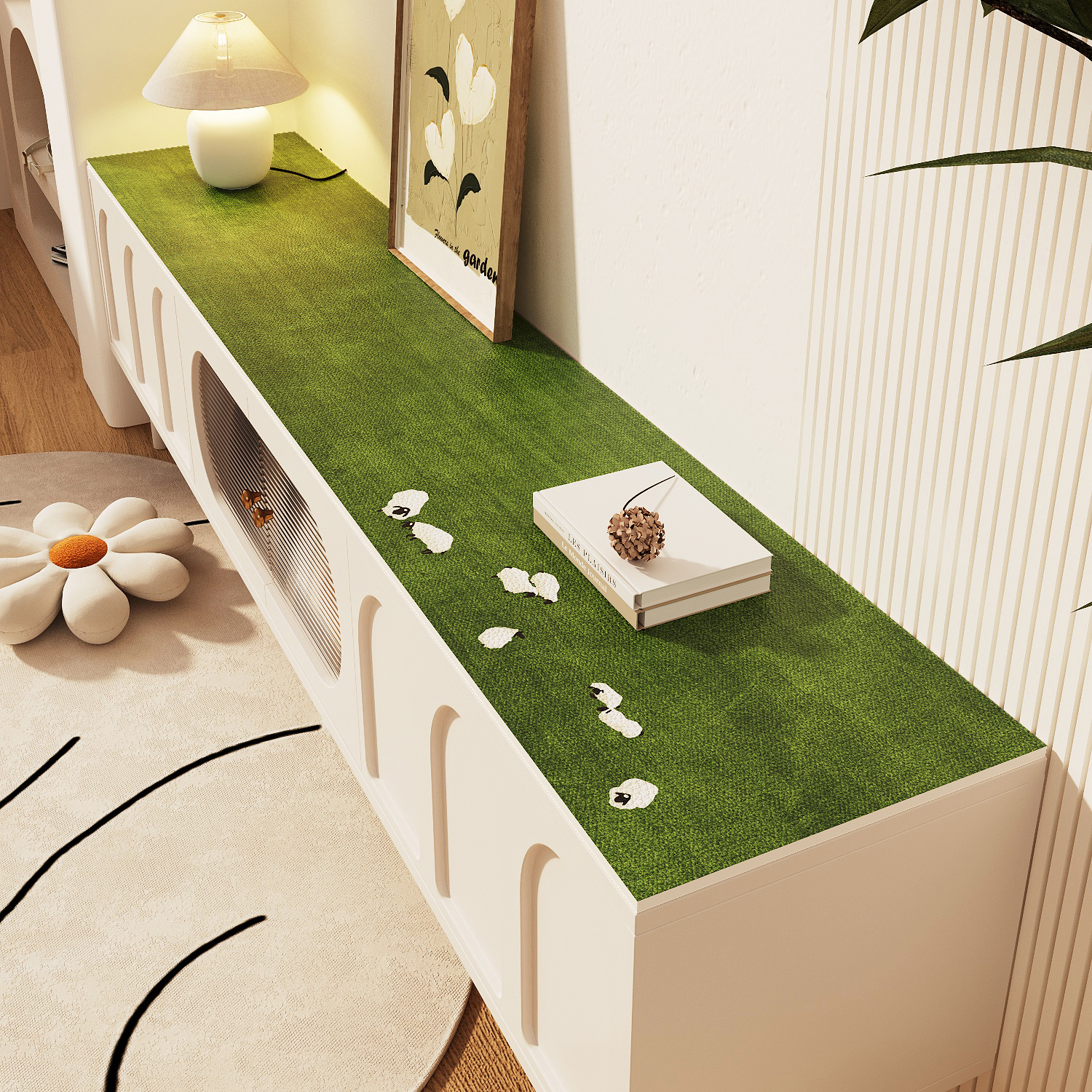 电视柜台面保护垫防水耐脏小清新