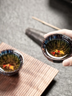 金沙建盏茶杯年年有鱼茶盏单杯陶瓷窑变茶具主人杯品茗杯个人专用