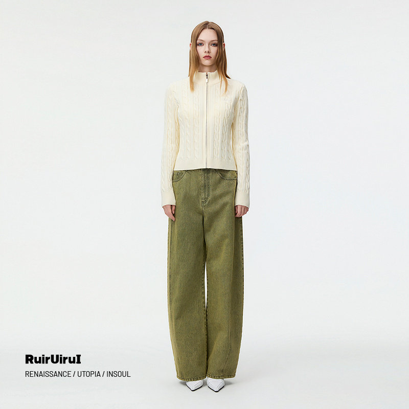 RuirUirul阔腿牛仔裤26年春新品弧形剪裁长裤休闲复古时髦裤子,女装/女士精品,牛仔裤,淘宝优惠券,粉丝福利购,淘宝优惠卷