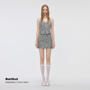 修身 新品 马甲精致时髦外套气质女 V领花纱背心25年冬季 RuirUirul