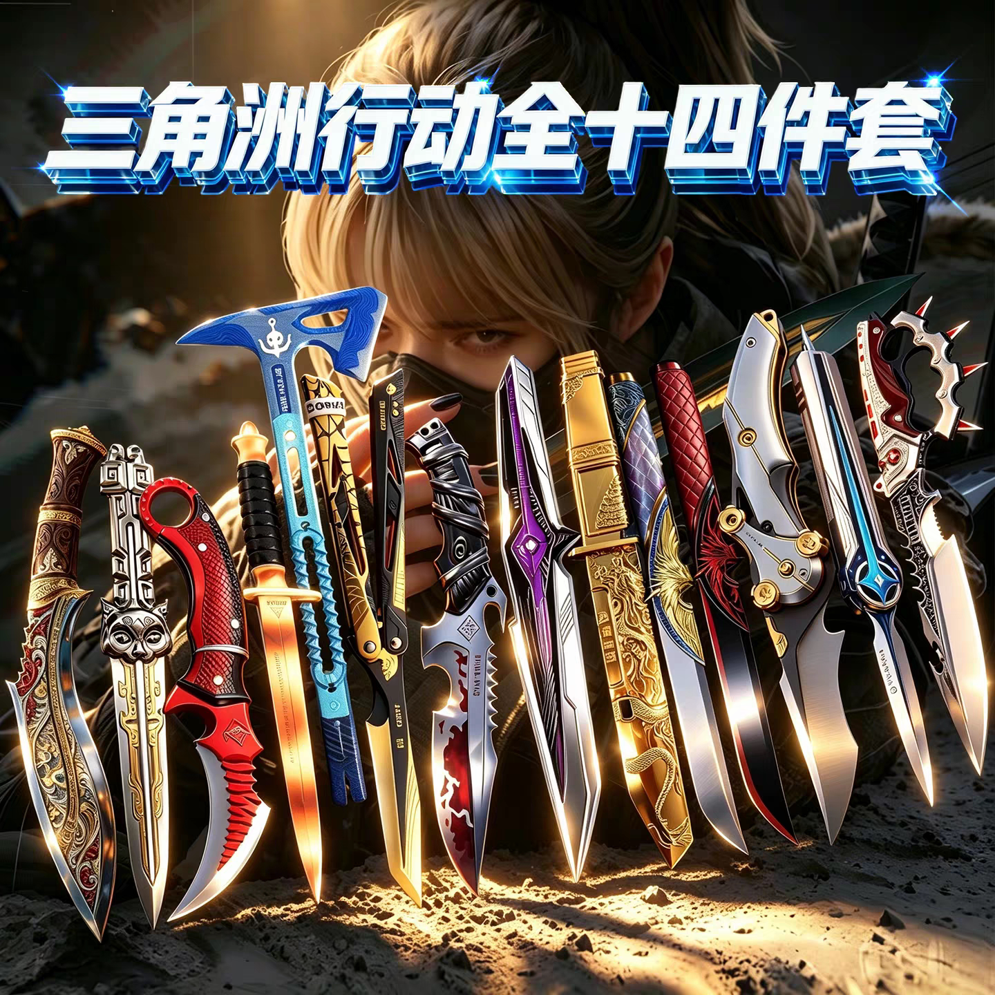 三角洲行动挽歌周边北极坠星全套合金模型男孩玩具未开刃生日礼物
