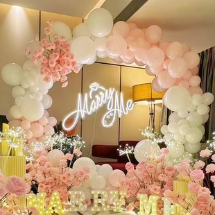 marryme求婚灯牌字母灯布置氛围道具生日快乐订结婚礼led发光字牌