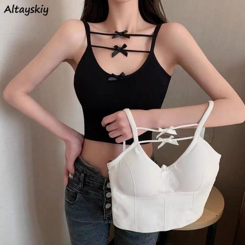 Solid color casual simple strapless sling纯色休闲简约小吊带