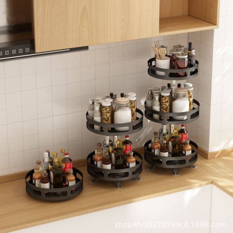 三角转角厨房置物架专用多功能架子边角收纳双层台面储物置物柜架