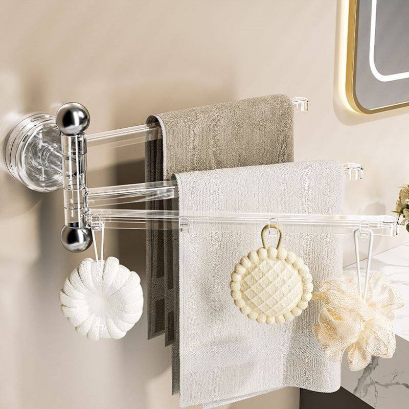 卫生间吸盘毛巾架专用不锈钢置物架转角浴帘洗澡杆套家用收纳架壁