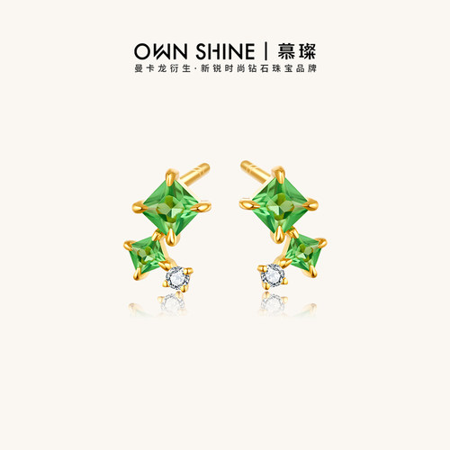 慕璨星芒碧落黄金耳钉