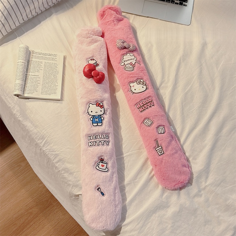 长条热水袋暖宝宝可爱毛绒套暖手