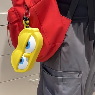 海绵宝宝大眼潮玩钥匙零钱耳机眼镜收纳包背包挂件墨镜收纳盒