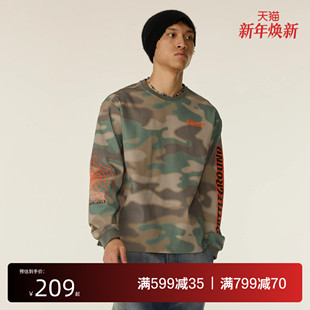 百搭篮球运动 美式 EQLZ义阔草场格斗传说华夫格速干迷彩长袖 T恤衫