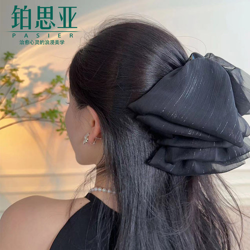 铂思亚蝴蝶结抓夹后脑勺马尾发夹