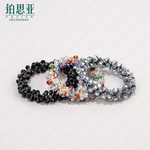 铂思亚彩虹糖发圈女轻奢百搭彩色扎发头绳优雅感高弹力皮筋发饰