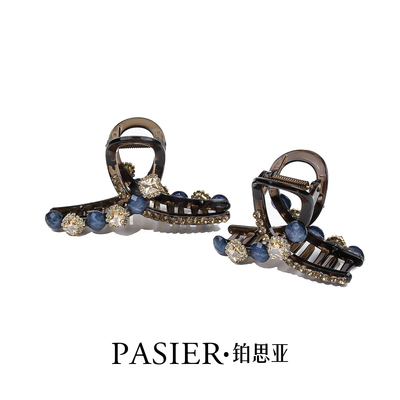 铂思亚巴黎王妃 蓝珠几何 点缀时尚百搭气质发夹抓夹FB1690
