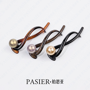 铂思亚晨露之珠发夹女2026新款简约盘发扭扭夹时尚百搭一字夹头饰