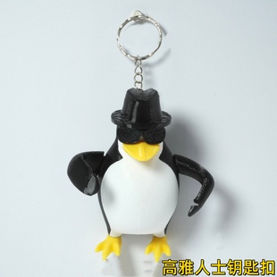 高雅人士周边威廉泰尔企鹅钥匙扣书包背包挂件搞笑抽象装饰配饰