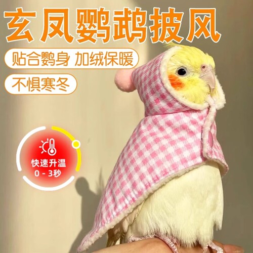 玄凤鹦鹉衣服冬季小披风牡丹小太阳多巴胺斗篷创意搞笑拍照道具装