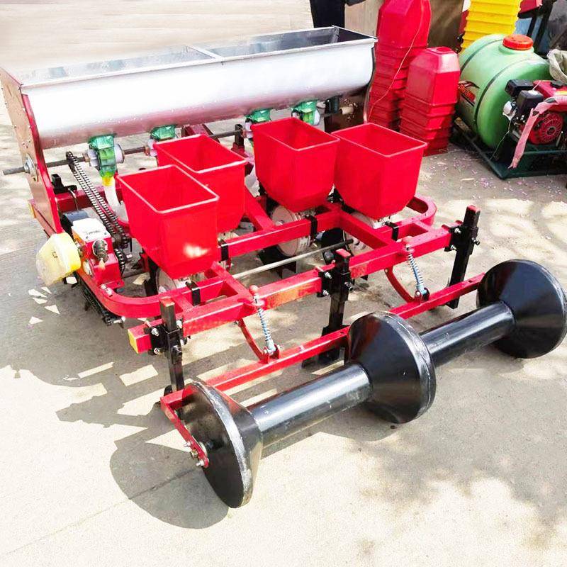 拖拉机带花生播种机两行四行起垄后播种施肥播种一体机花生播种机