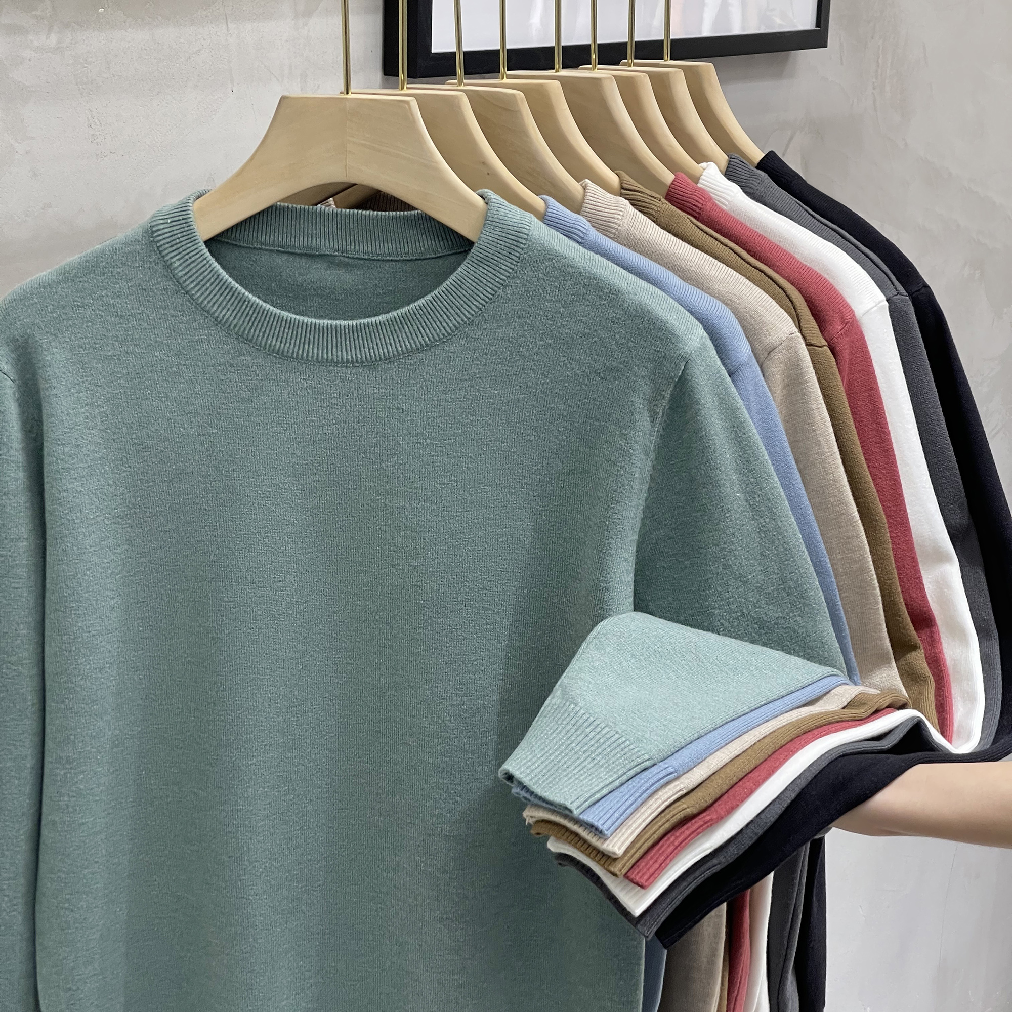 东莞大朗毛毛衣潮汕打底商务休闲针织衫男女广州十三行杭州四季青