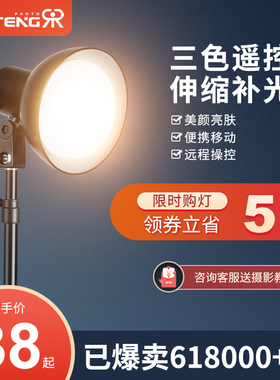 LED神明少女灯小型拍照补光灯摄网红直播主播美颜嫩肤影棚店拍摄架红头灯打光神器拍视频落地背后聚光女影