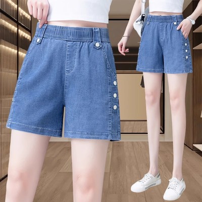 天丝短裤女士夏2025新款高腰