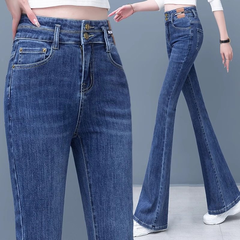 微喇牛仔裤女2025春秋冬新款修身直筒喇叭裤高腰加绒加厚马蹄裤子,女装/女士精品,牛仔裤,淘宝优惠券,粉丝福利购,淘宝优惠卷