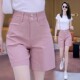 女夏季 高腰薄款 牛仔休闲中裤 五分短裤 小个子阔腿裤 子韩版 热裤 5分