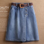 牛仔半身裙裤 不规则前裙后裤 女高腰显瘦时尚 2026新款 五分中裤 夏季
