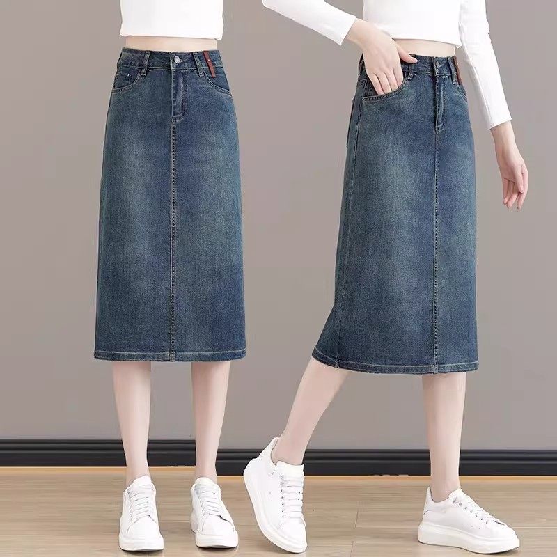 复古牛仔半身裙女春秋2025年新款爆款包臀裙高腰开叉a字一步裙子,女装/女士精品,半身裙,淘宝优惠券,粉丝福利购,淘宝优惠卷