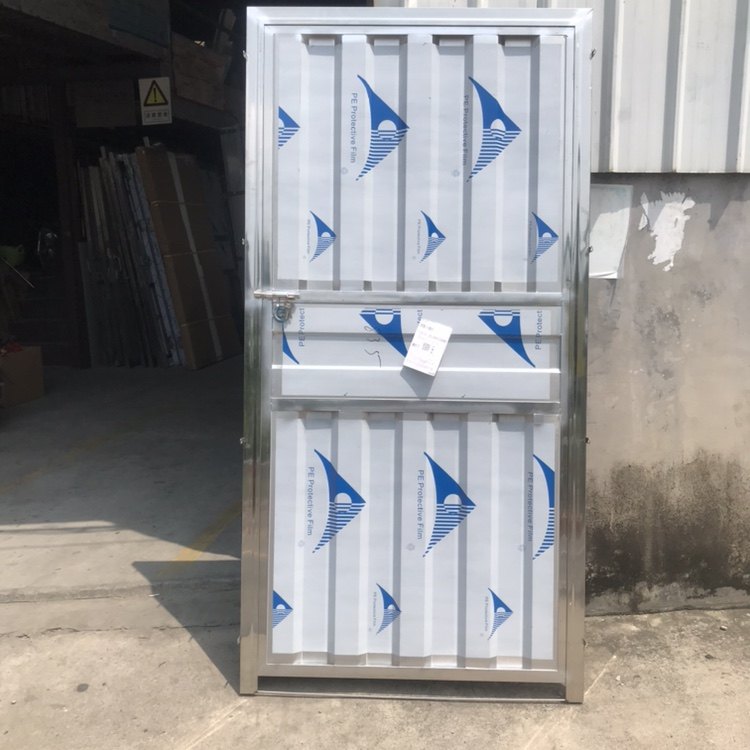 加厚不锈钢波浪板门简易门出租屋单门室外楼顶门阳台工程门进户门_虎窝淘