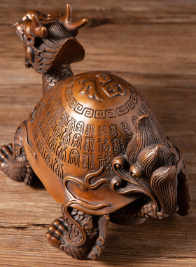 紫铜祝福中式客厅办公室龙头龟