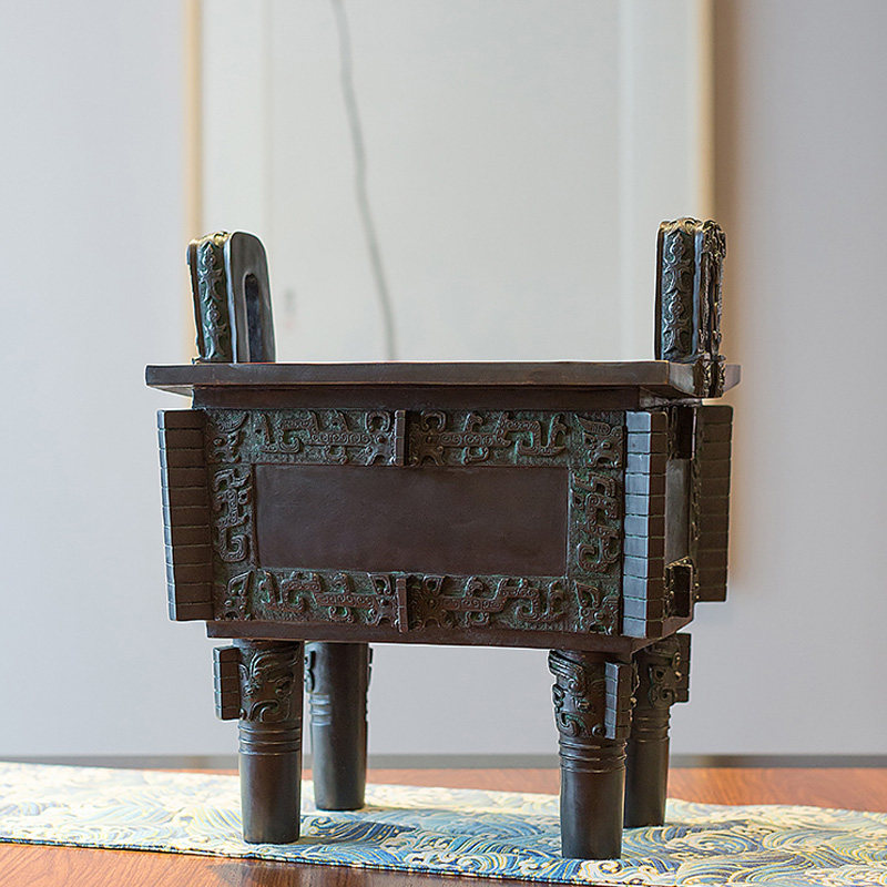 司母戊鼎摆件仿古青铜器办公桌