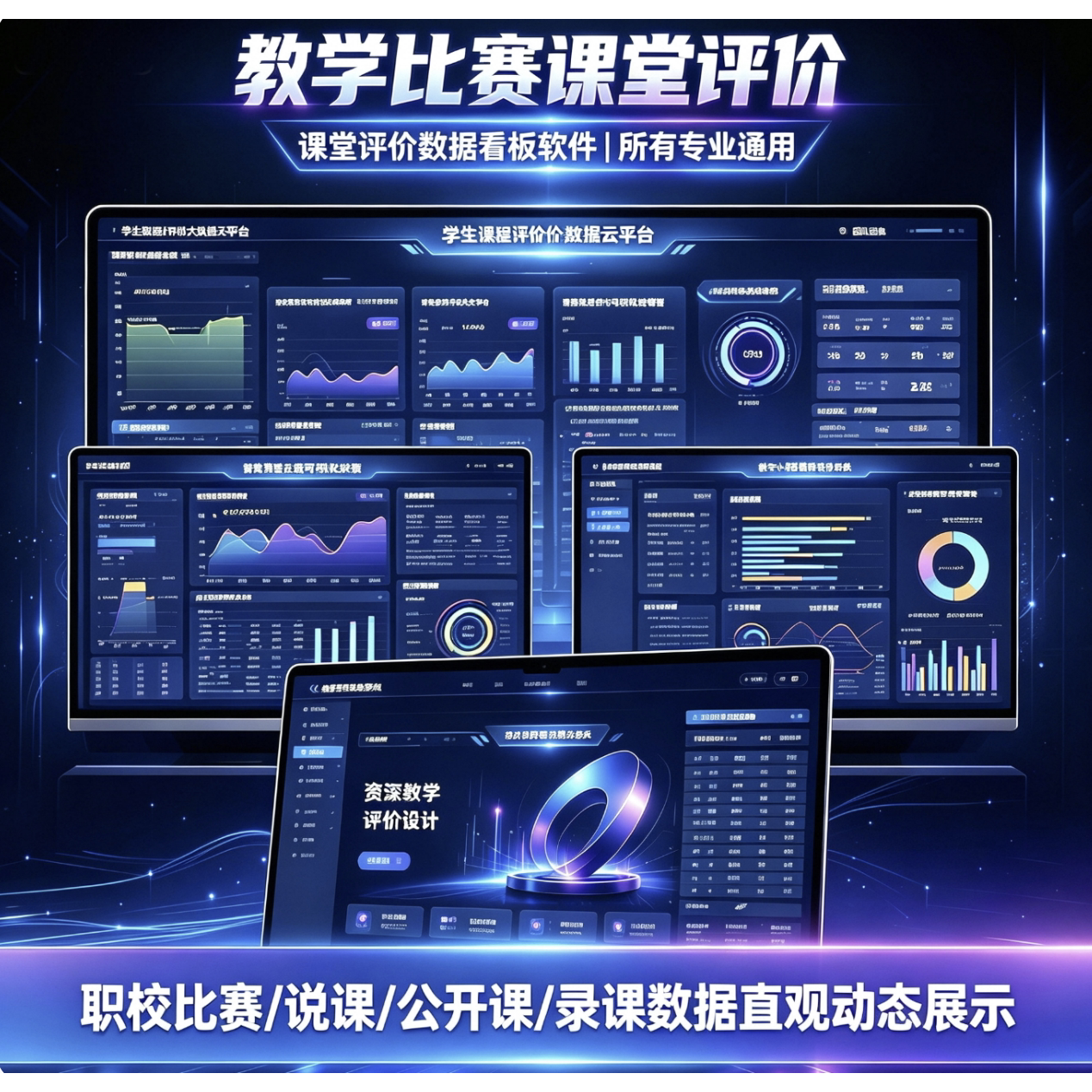 课堂评价教学比赛智慧课堂数据大屏小组成绩分析职校可视化图表