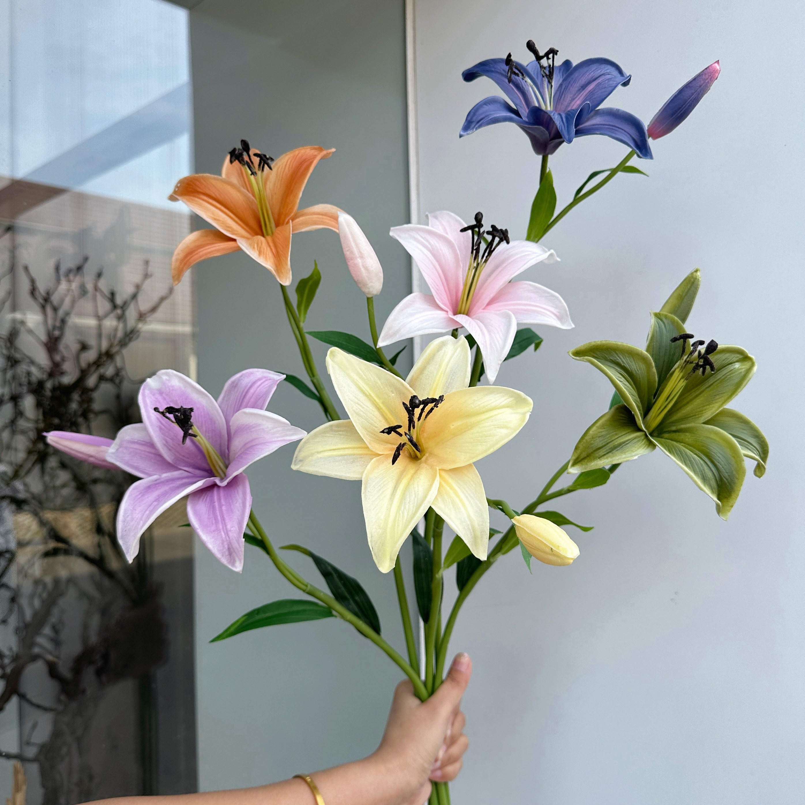 3D欧式高档仿真花 粉色EVA仿真花/假花