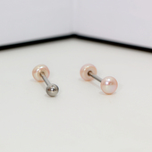 F136植入级钛合金舌钉天然珍珠舌环欧美穿刺饰品14g内螺丝新款 潮