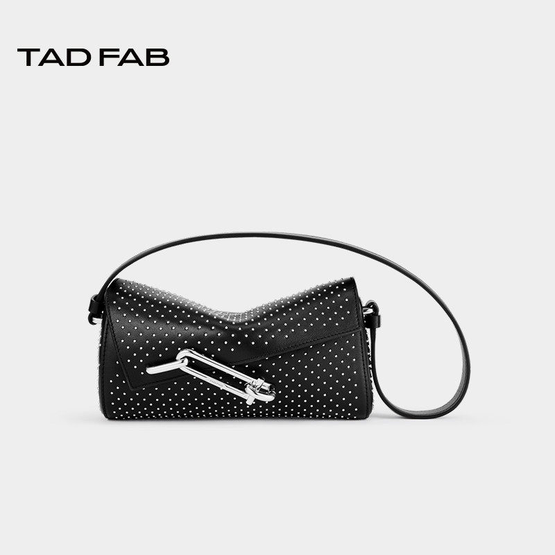 TADFAB粒纹小号丹宁织物软盒包