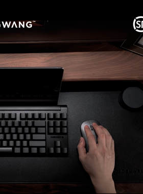 GWANG皮革软木简约纯色细皮纹鼠标垫键盘垫办公电脑桌垫大号防水