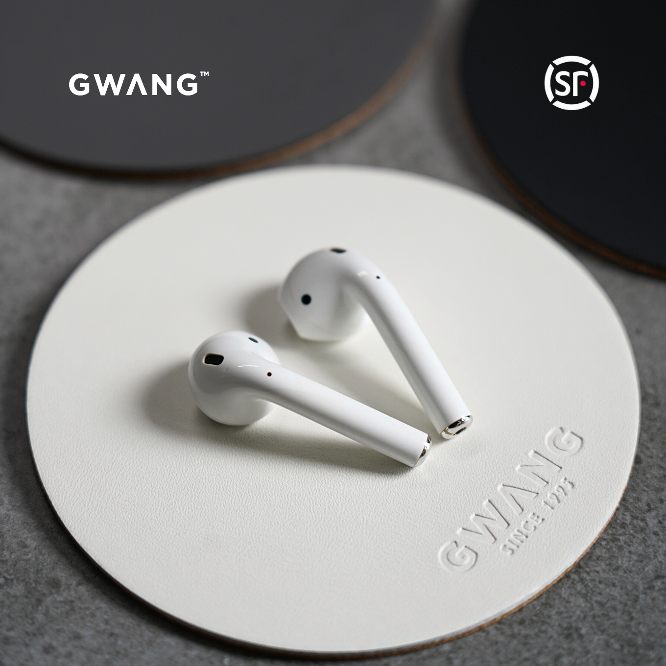 GWANG皮革圆形极简INS杯垫