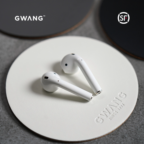 GWANG皮革圆形极简INS杯垫